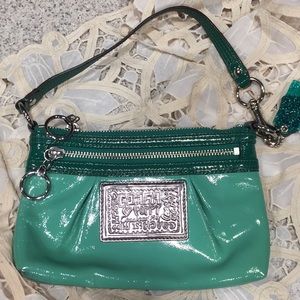 Coach - Poppy Green Patent Leather Wristlet